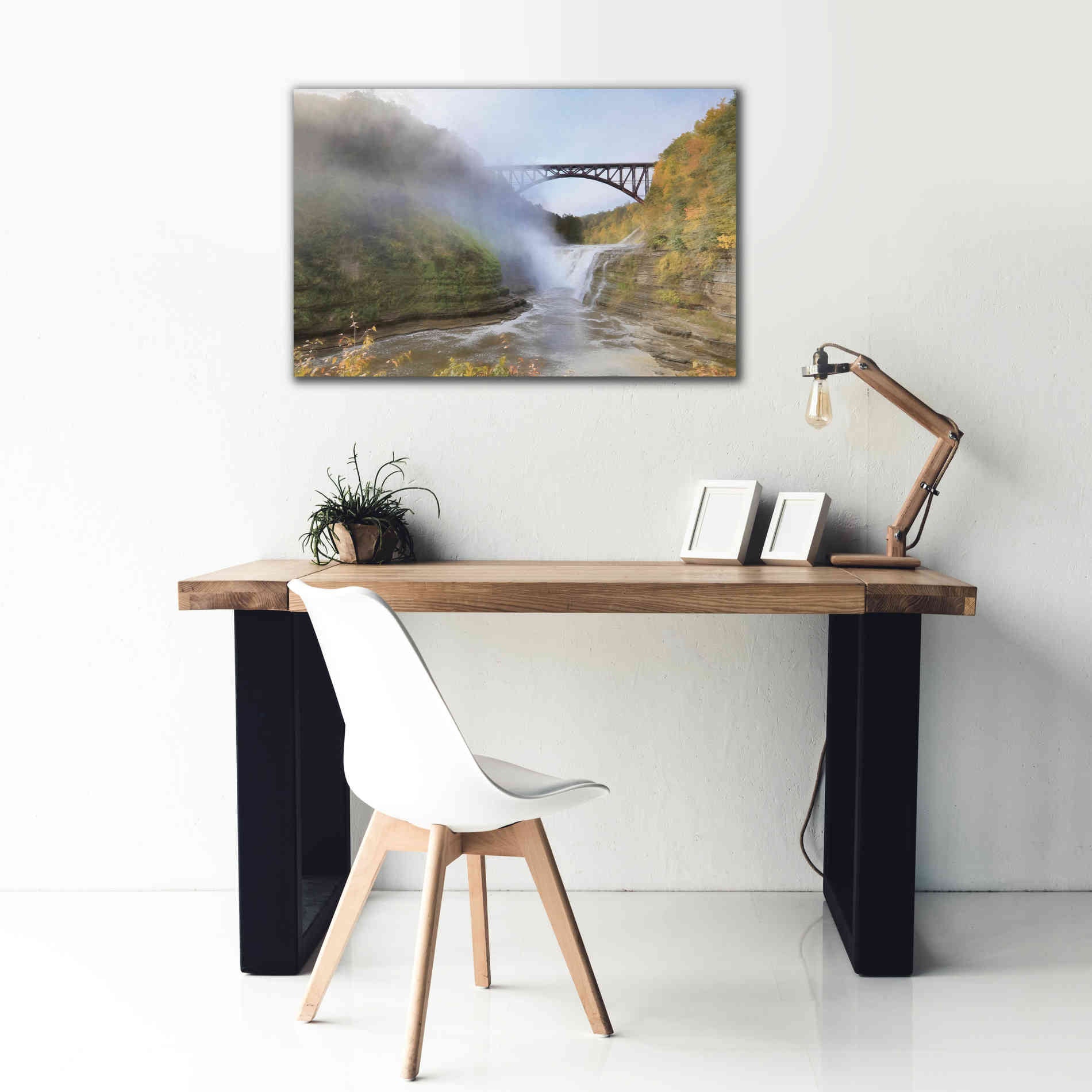 'Letchworth Upper Falls' by Lori Deiter, Canvas Wall Art,40 x 26