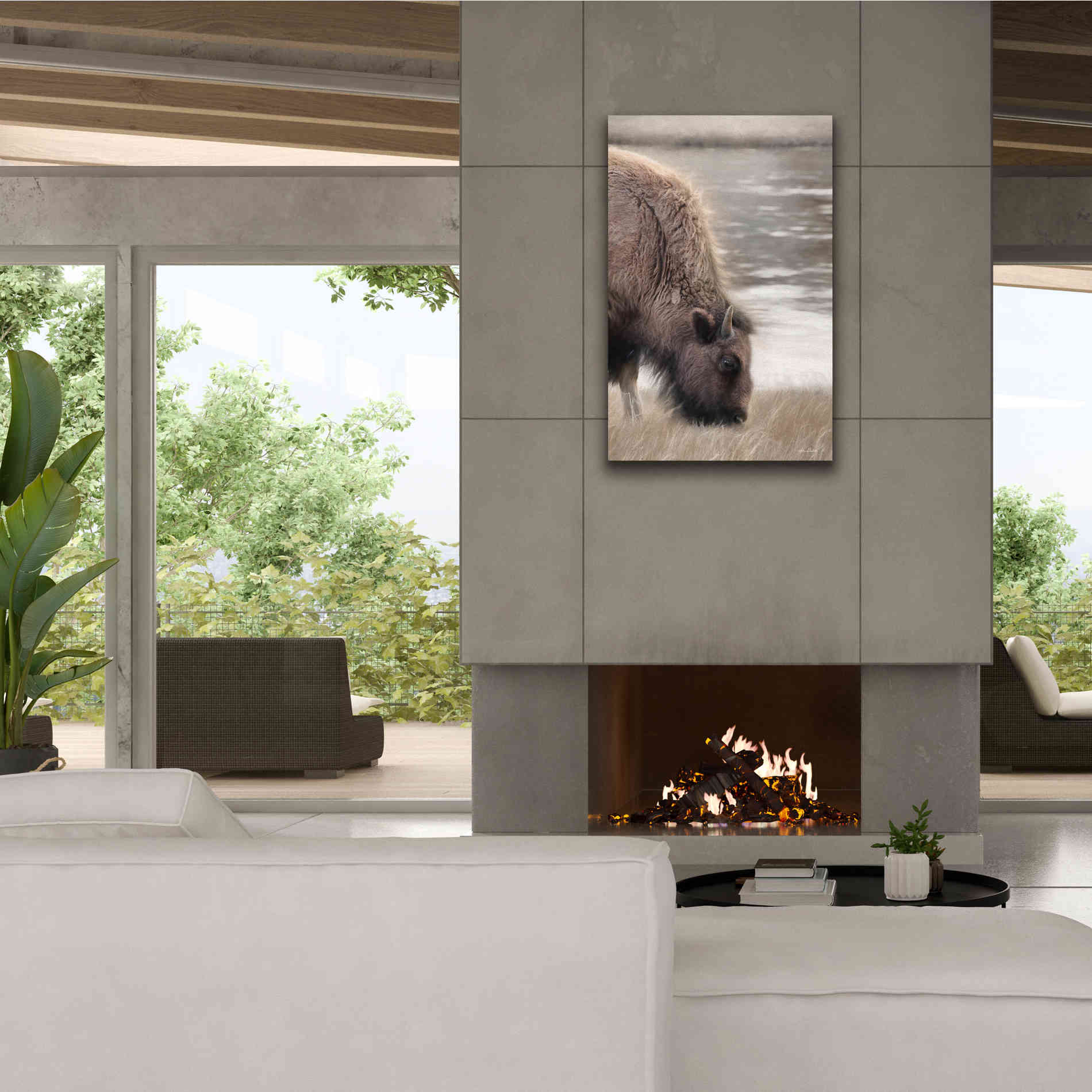 'Yellowstone Buffalo' by Lori Deiter, Canvas Wall Art,26 x 40