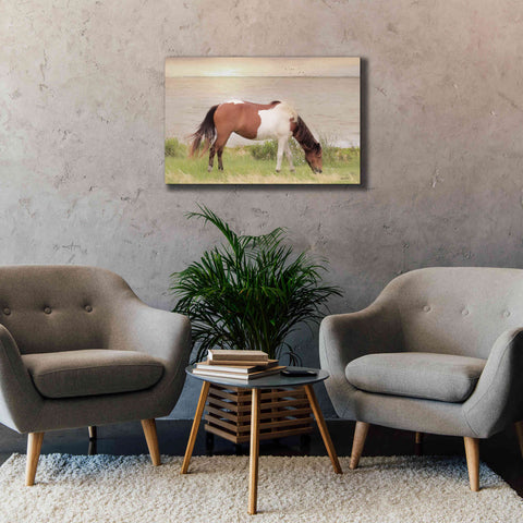 Image of 'Grazing on Assateague Island' by Lori Deiter, Canvas Wall Art,40 x 26