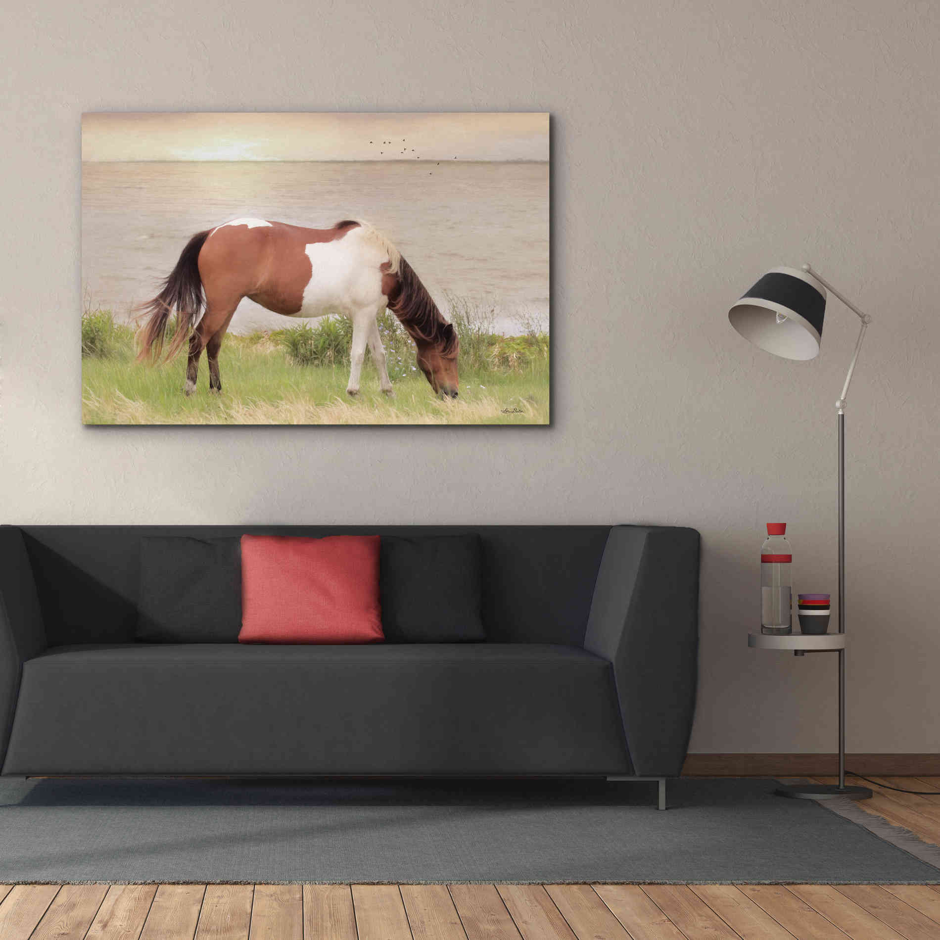 'Grazing on Assateague Island' by Lori Deiter, Canvas Wall Art,60 x 40