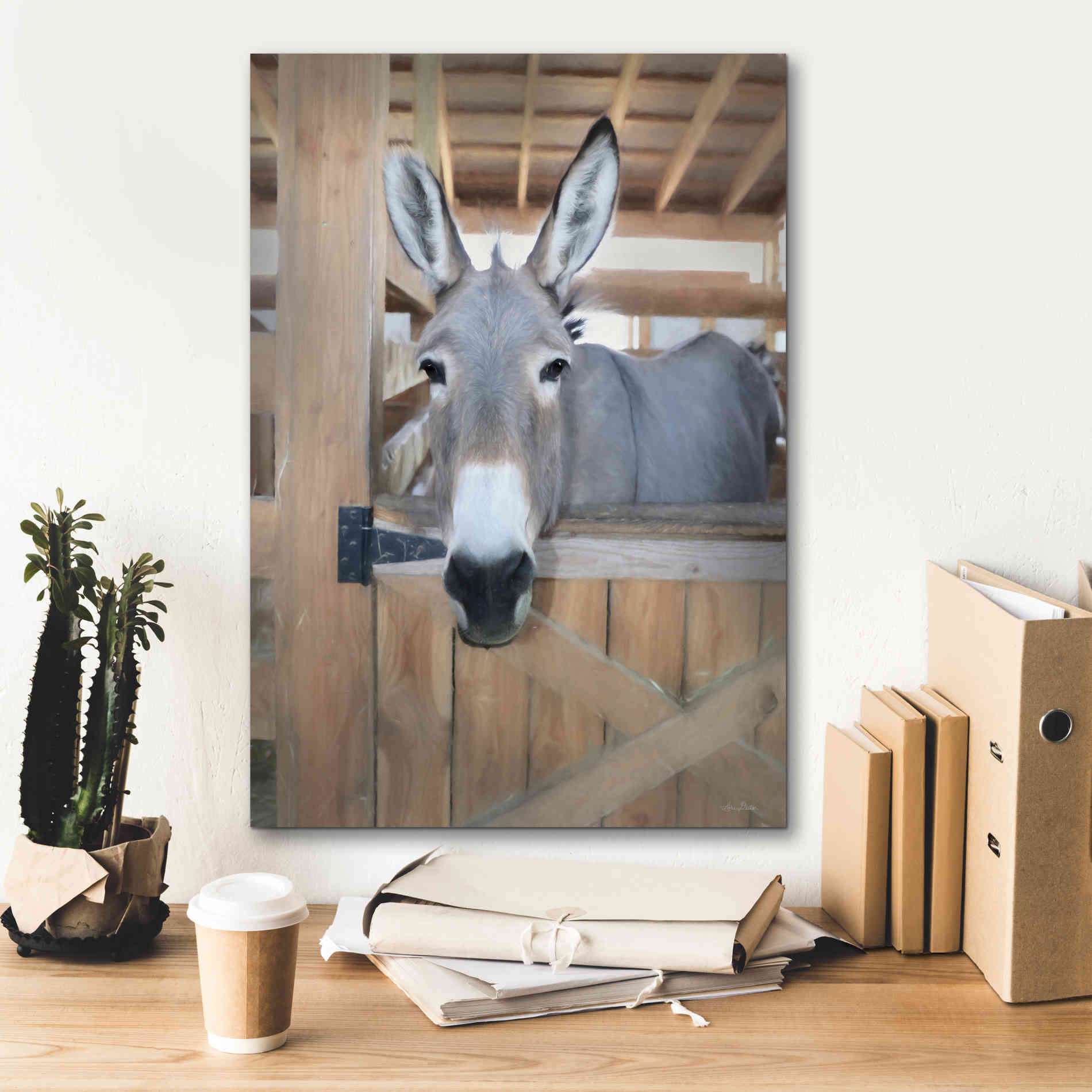 'Curious Donkey' by Lori Deiter, Canvas Wall Art,18 x 26