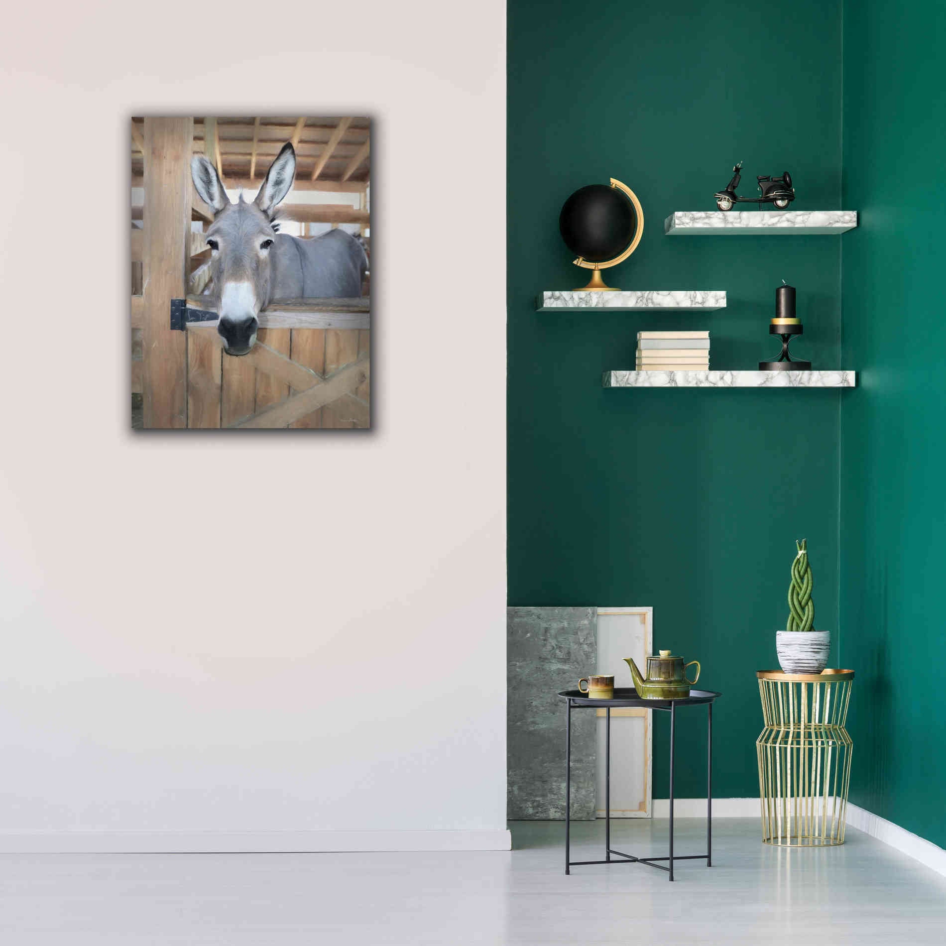 'Curious Donkey' by Lori Deiter, Canvas Wall Art,26 x 34