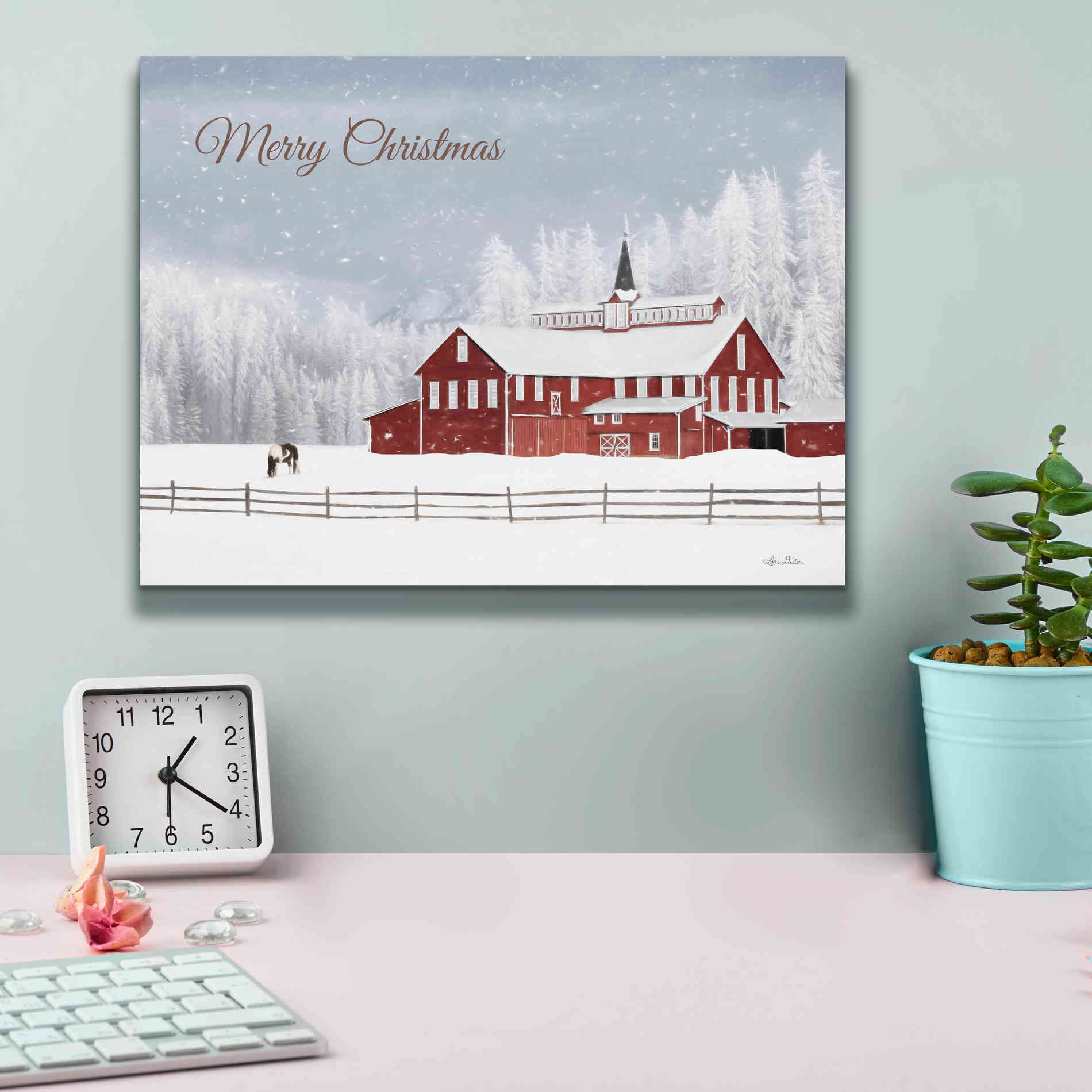 'Lava Mt. Horse Farm' by Lori Deiter, Canvas Wall Art,16 x 12