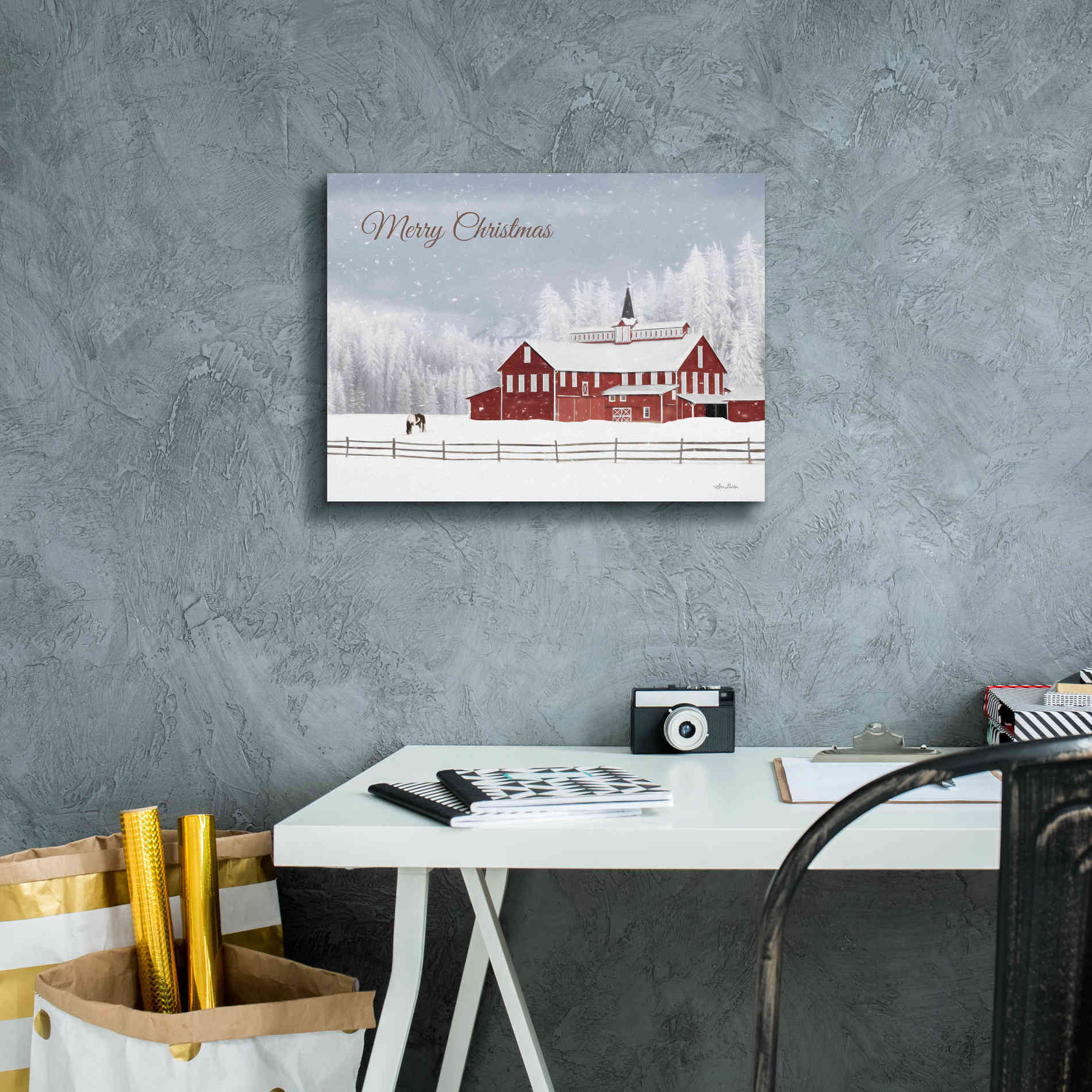 'Lava Mt. Horse Farm' by Lori Deiter, Canvas Wall Art,16 x 12