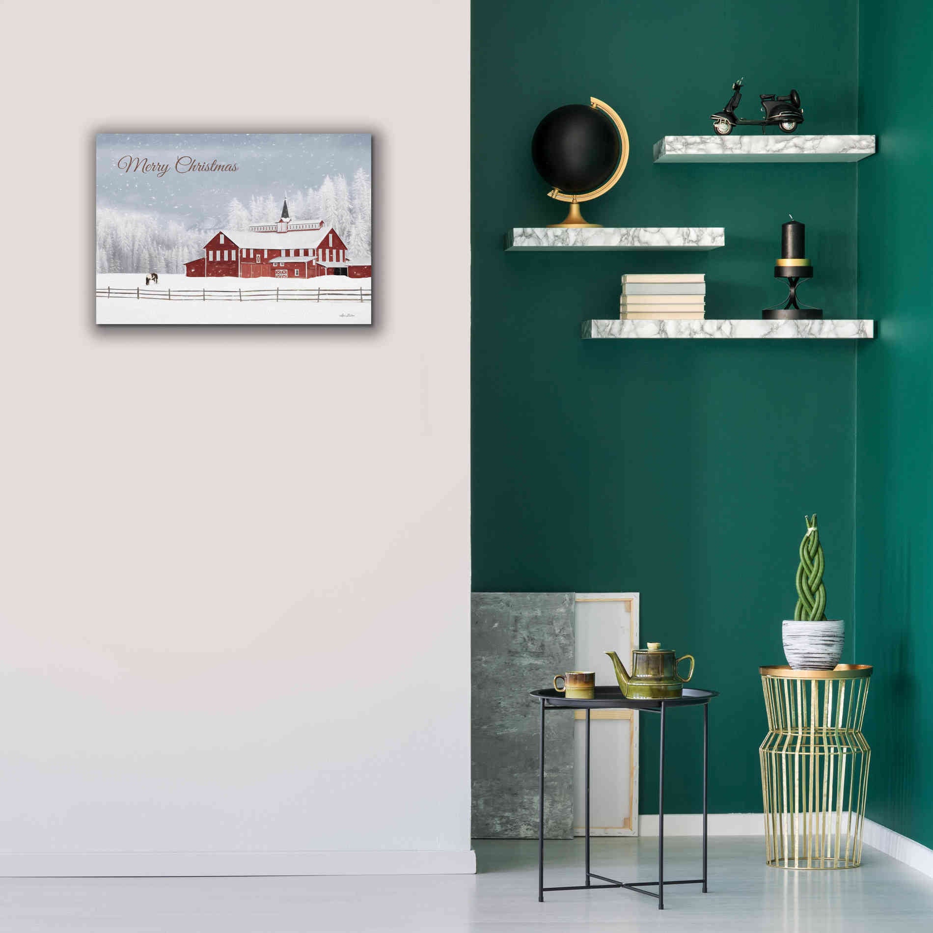 'Lava Mt. Horse Farm' by Lori Deiter, Canvas Wall Art,26 x 18