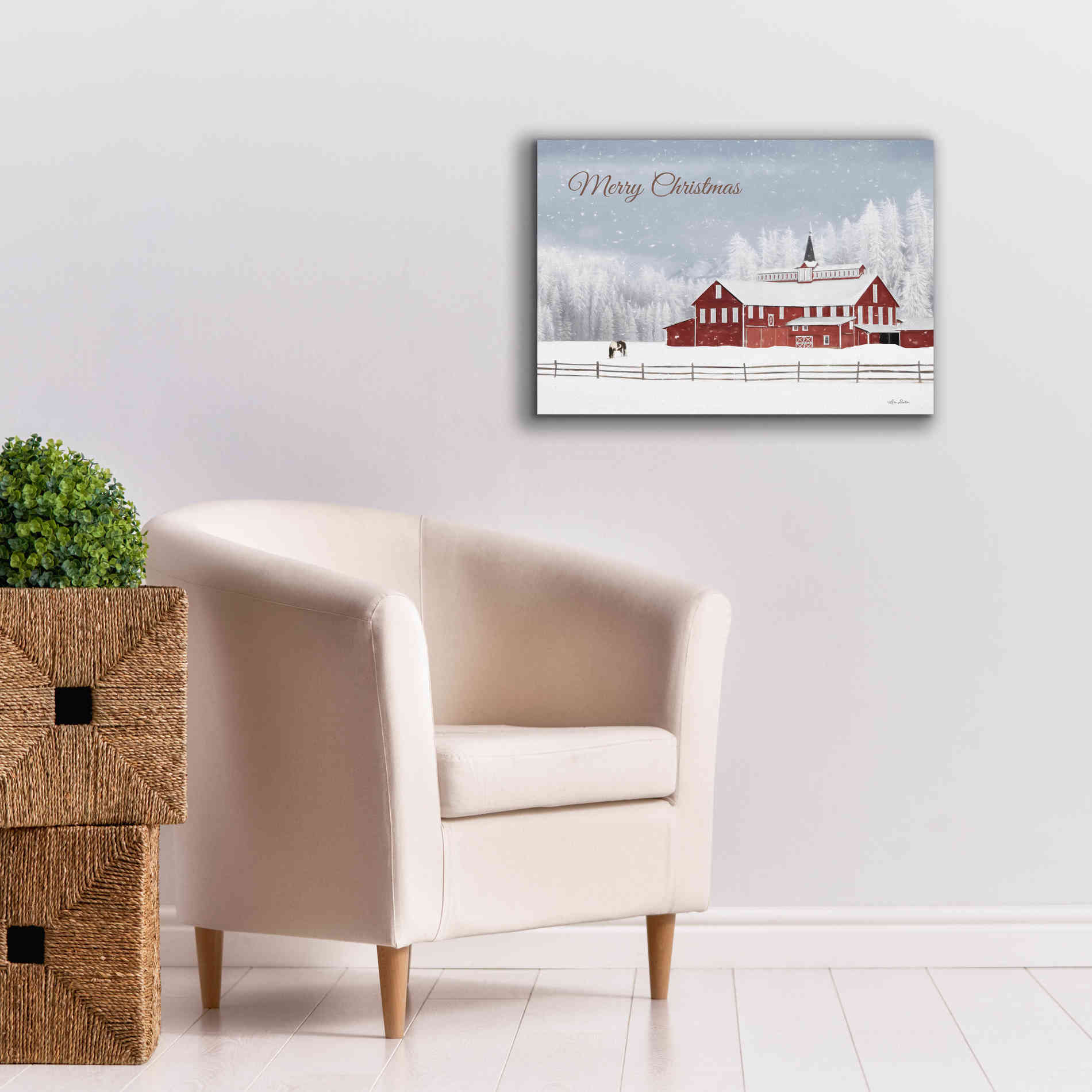 'Lava Mt. Horse Farm' by Lori Deiter, Canvas Wall Art,26 x 18