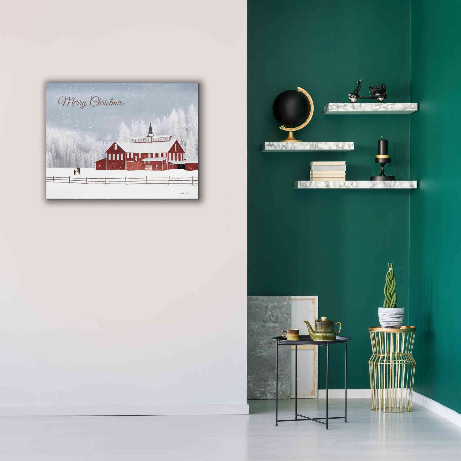 'Lava Mt. Horse Farm' by Lori Deiter, Canvas Wall Art,34 x 26