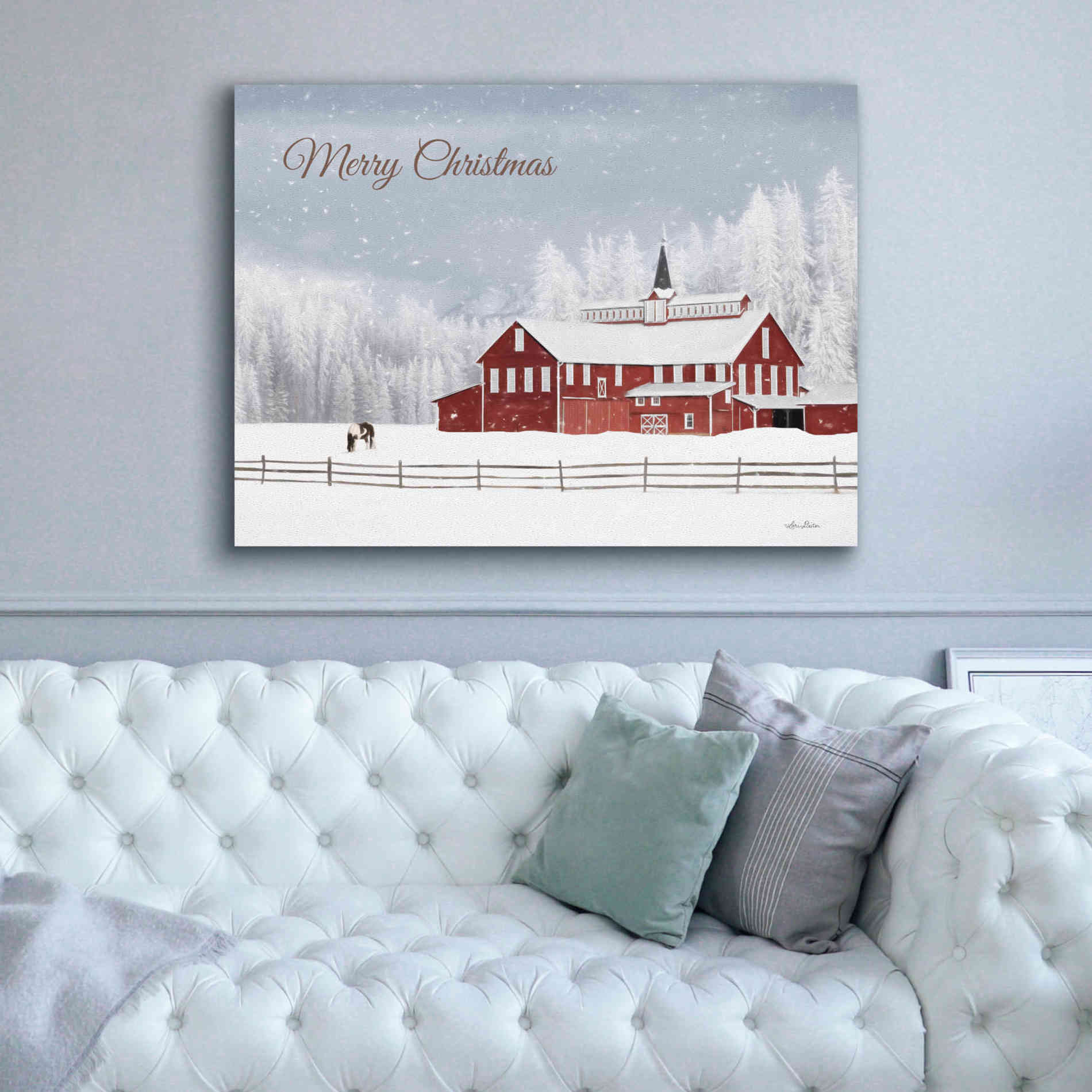 'Lava Mt. Horse Farm' by Lori Deiter, Canvas Wall Art,54 x 40