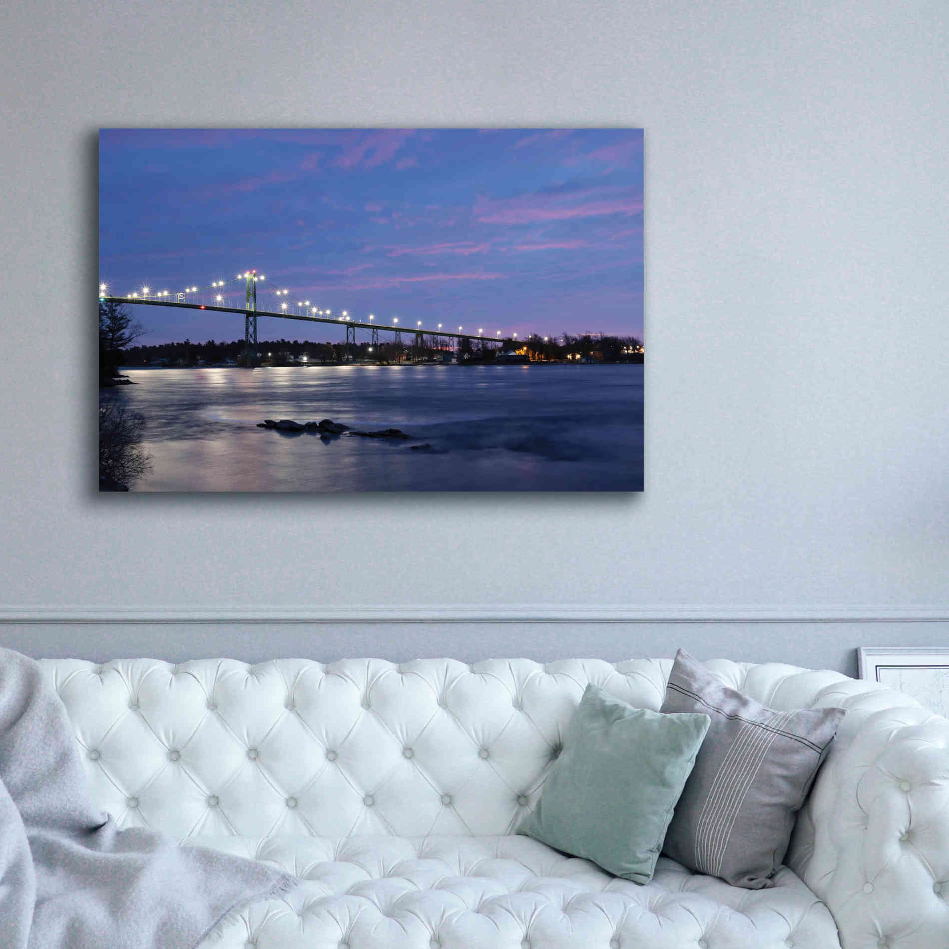 'Bridge at Night' by Lori Deiter, Canvas Wall Art,60 x 40