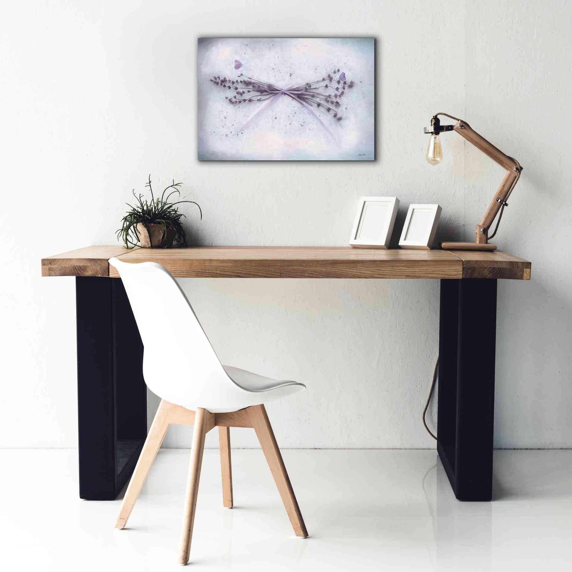 'Lavender and Butterflies II' by Lori Deiter, Canvas Wall Art,26 x 18