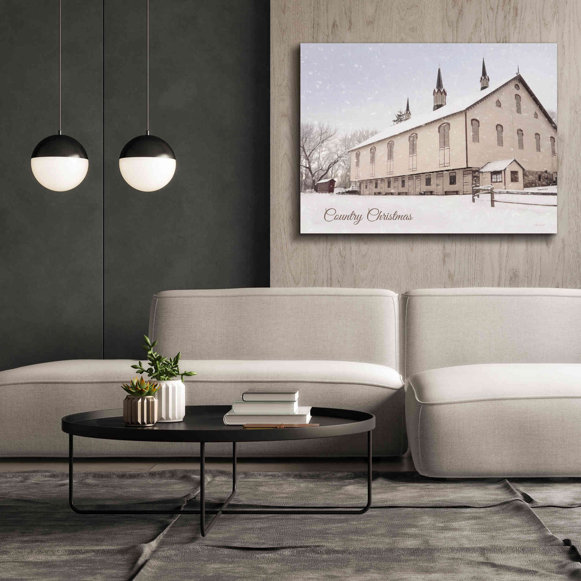 'Country Christmas Church' by Lori Deiter, Canvas Wall Art,24 x 20
