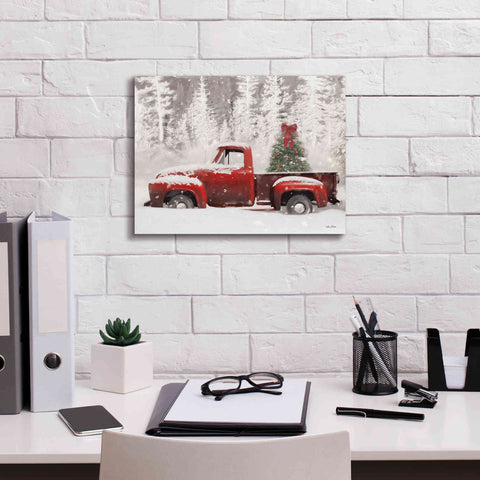 Image of 'Red Truck with Christmas Tree II' by Lori Deiter, Canvas Wall Art,16 x 12