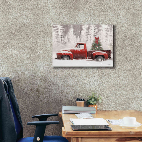Image of 'Red Truck with Christmas Tree II' by Lori Deiter, Canvas Wall Art,26 x 18