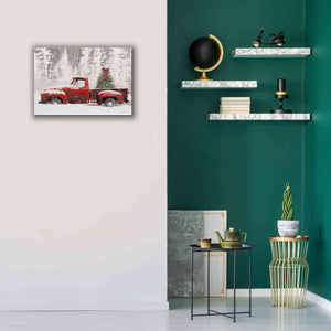 'Red Truck with Christmas Tree II' by Lori Deiter, Canvas Wall Art,26 x 18