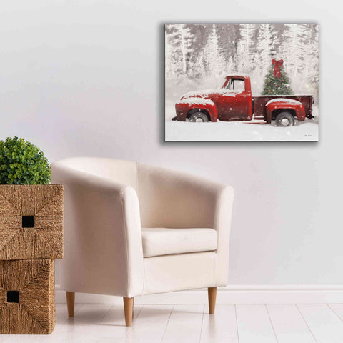 Image of 'Red Truck with Christmas Tree II' by Lori Deiter, Canvas Wall Art,34 x 26