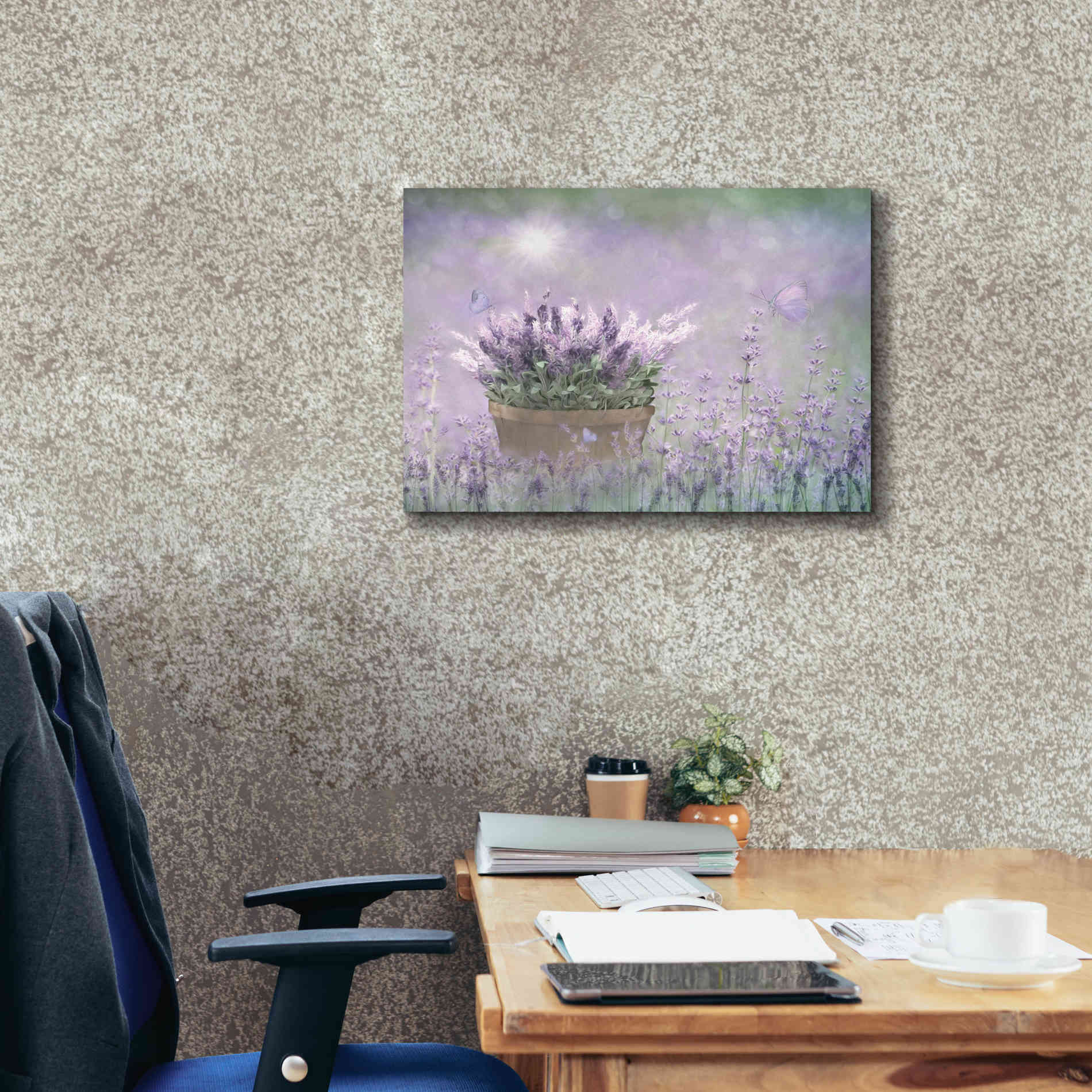 'Lavender Basket' by Lori Deiter, Canvas Wall Art,24 x 20