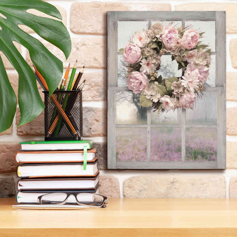 Image of 'Spring Peony Wreath' by Lori Deiter, Canvas Wall Art,12 x 16