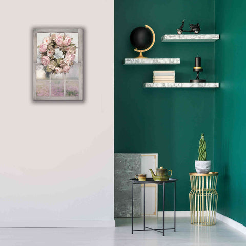 Image of 'Spring Peony Wreath' by Lori Deiter, Canvas Wall Art,18 x 26