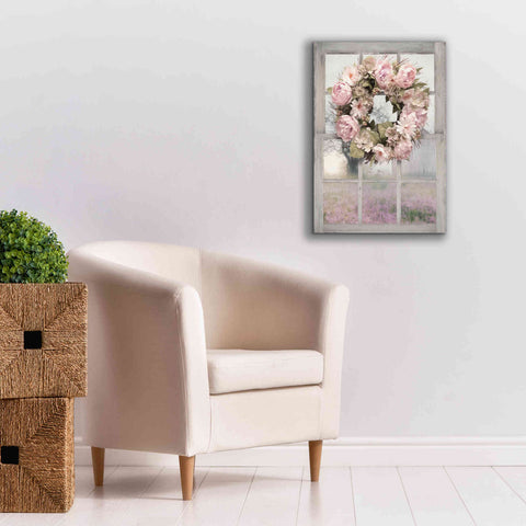 Image of 'Spring Peony Wreath' by Lori Deiter, Canvas Wall Art,18 x 26