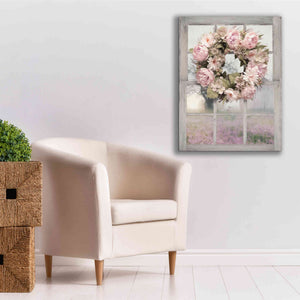 'Spring Peony Wreath' by Lori Deiter, Canvas Wall Art,26 x 34