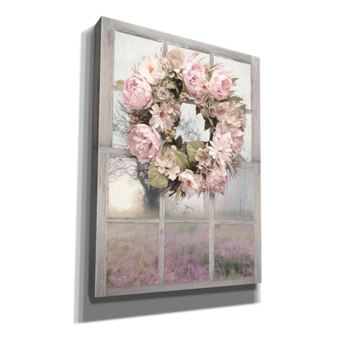 Image of 'Spring Peony Wreath' by Lori Deiter, Canvas Wall Art