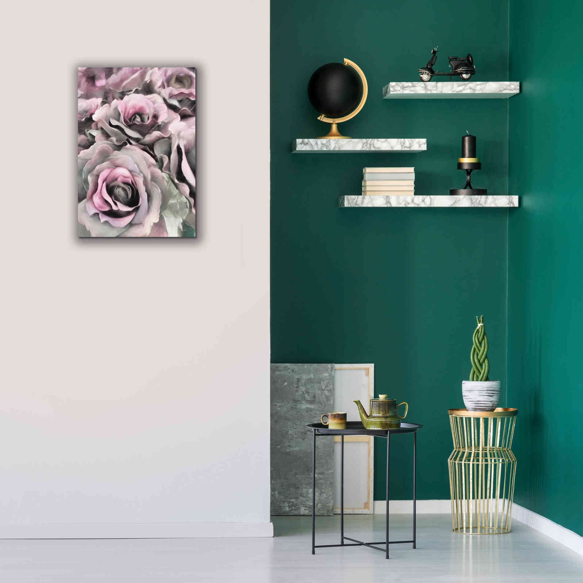 'Painted Roses' by Lori Deiter, Canvas Wall Art,18 x 26