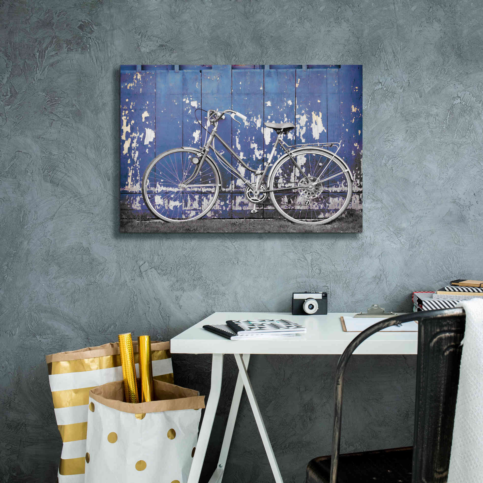 'Grungy Bike' by Lori Deiter, Canvas Wall Art,26 x 18
