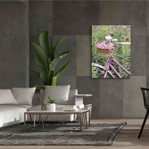'Pink Garden Bike' by Lori Deiter, Canvas Wall Art,40 x 54