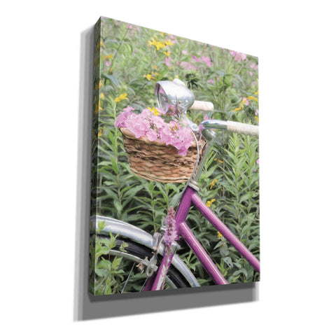 Image of 'Pink Garden Bike' by Lori Deiter, Canvas Wall Art