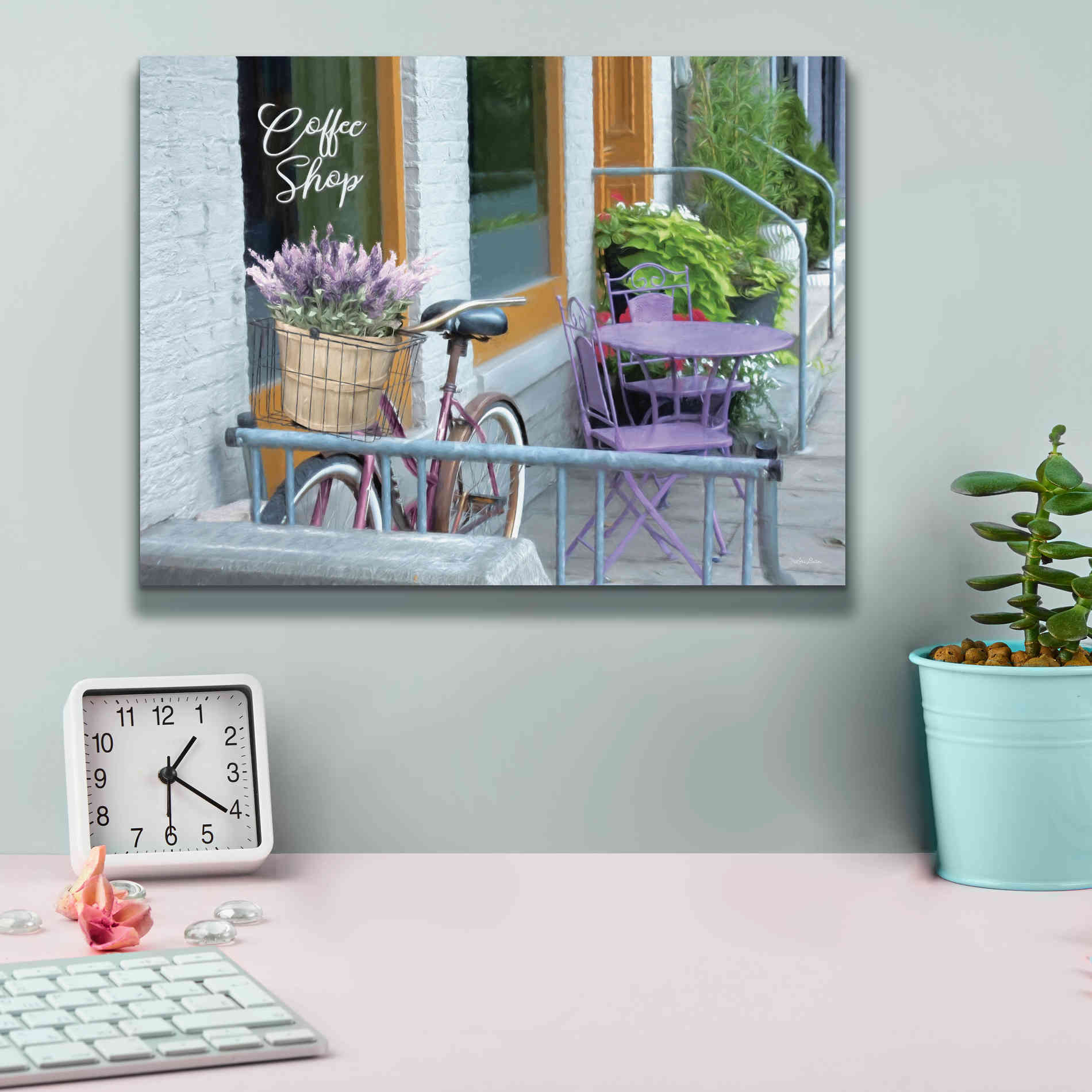 'Coffee Shop Visit' by Lori Deiter, Canvas Wall Art,16 x 12
