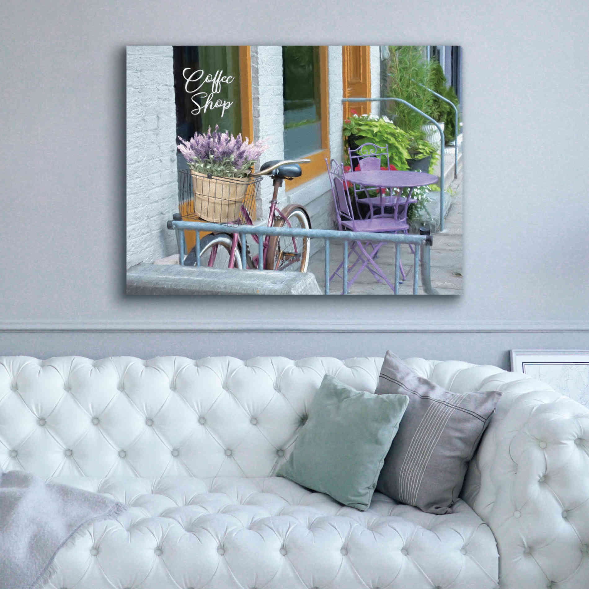 'Coffee Shop Visit' by Lori Deiter, Canvas Wall Art,54 x 40