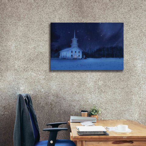Image of 'Starry Night Church' by Lori Deiter, Canvas Wall Art,40 x 26