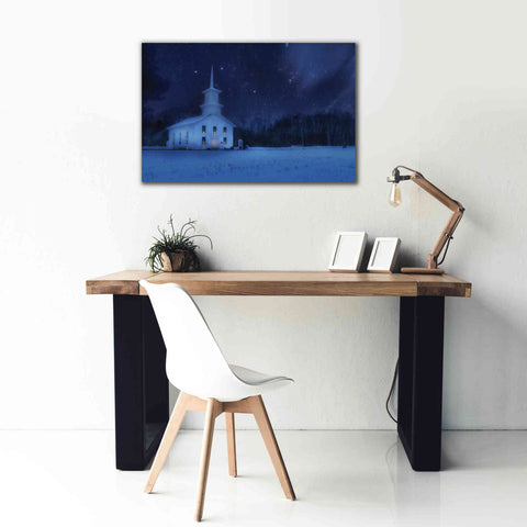 Image of 'Starry Night Church' by Lori Deiter, Canvas Wall Art,40 x 26