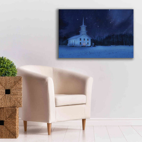 Image of 'Starry Night Church' by Lori Deiter, Canvas Wall Art,40 x 26