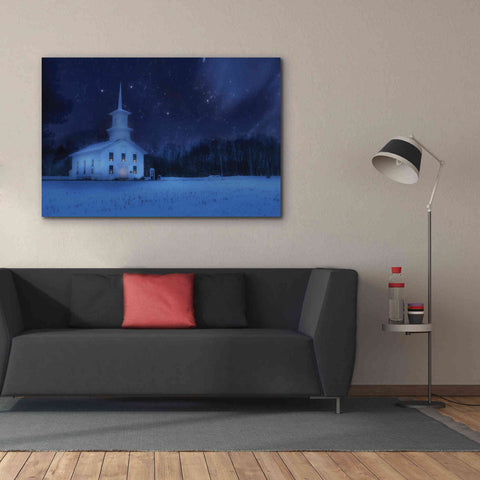 Image of 'Starry Night Church' by Lori Deiter, Canvas Wall Art,60 x 40