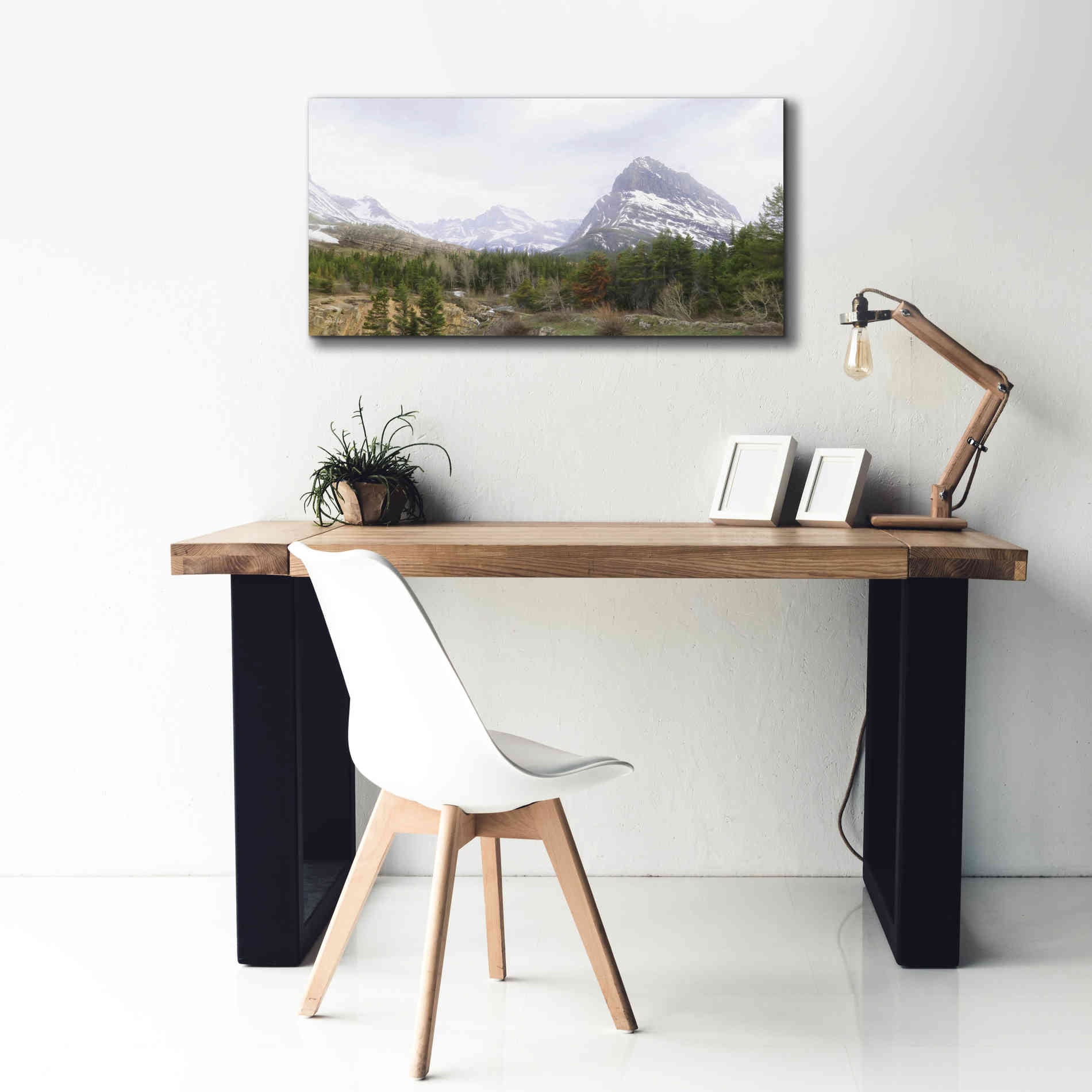 'Many Glacier Landscape' by Lori Deiter, Canvas Wall Art,40 x 20