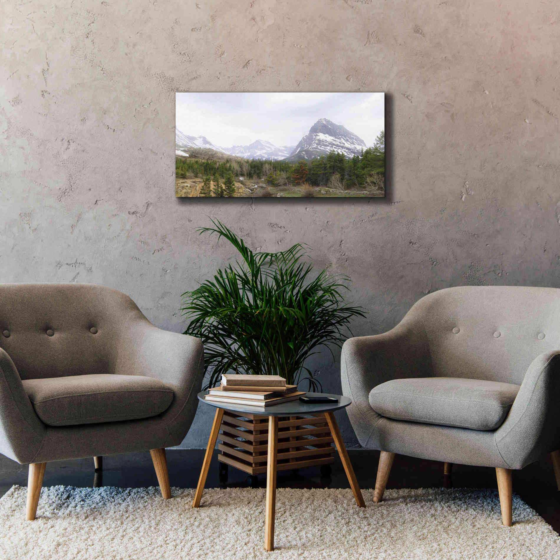 'Many Glacier Landscape' by Lori Deiter, Canvas Wall Art,40 x 20