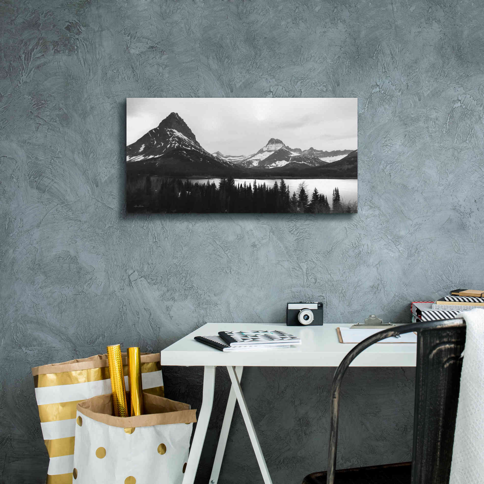 'Swiftcurrent Lake' by Lori Deiter, Canvas Wall Art,24 x 12