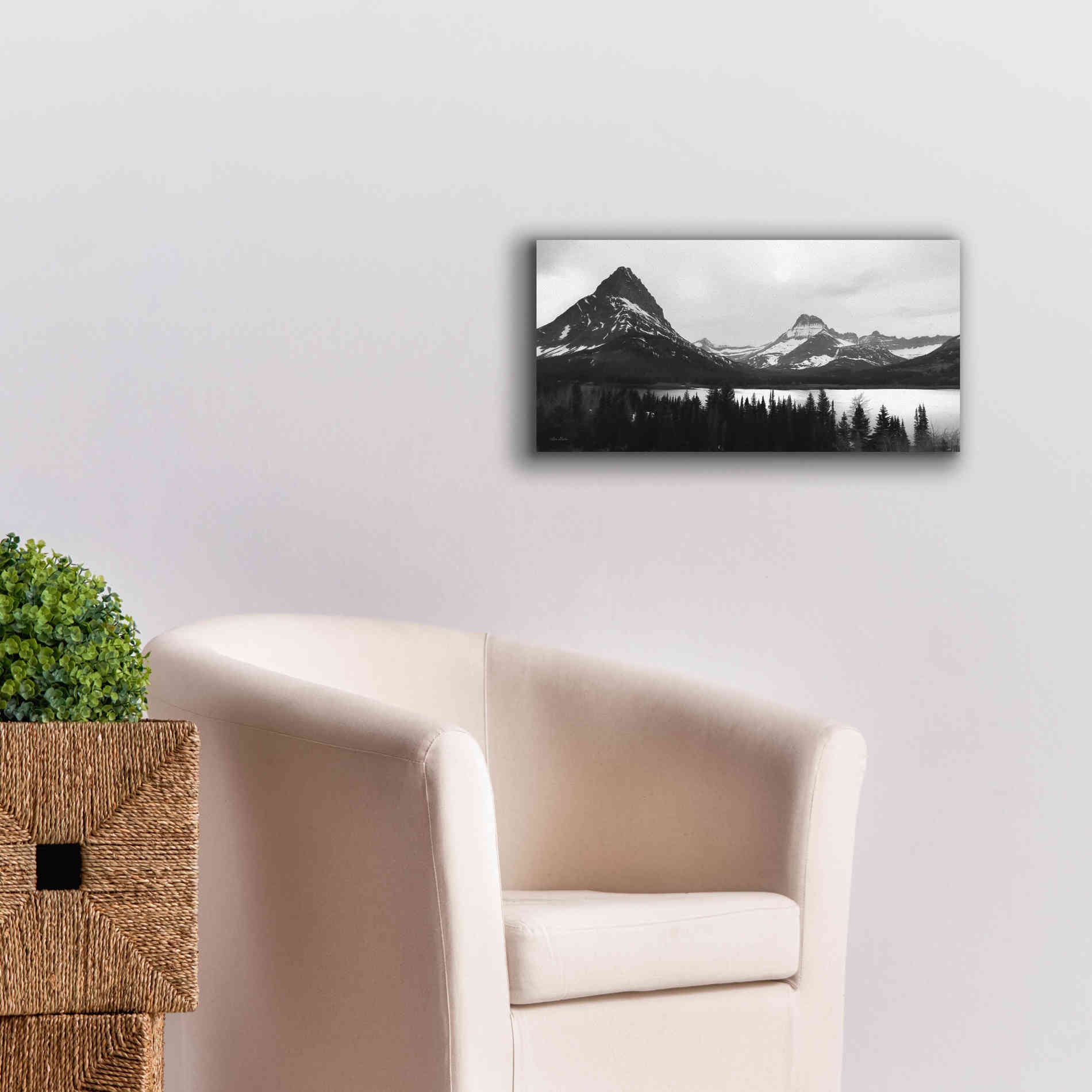 'Swiftcurrent Lake' by Lori Deiter, Canvas Wall Art,24 x 12