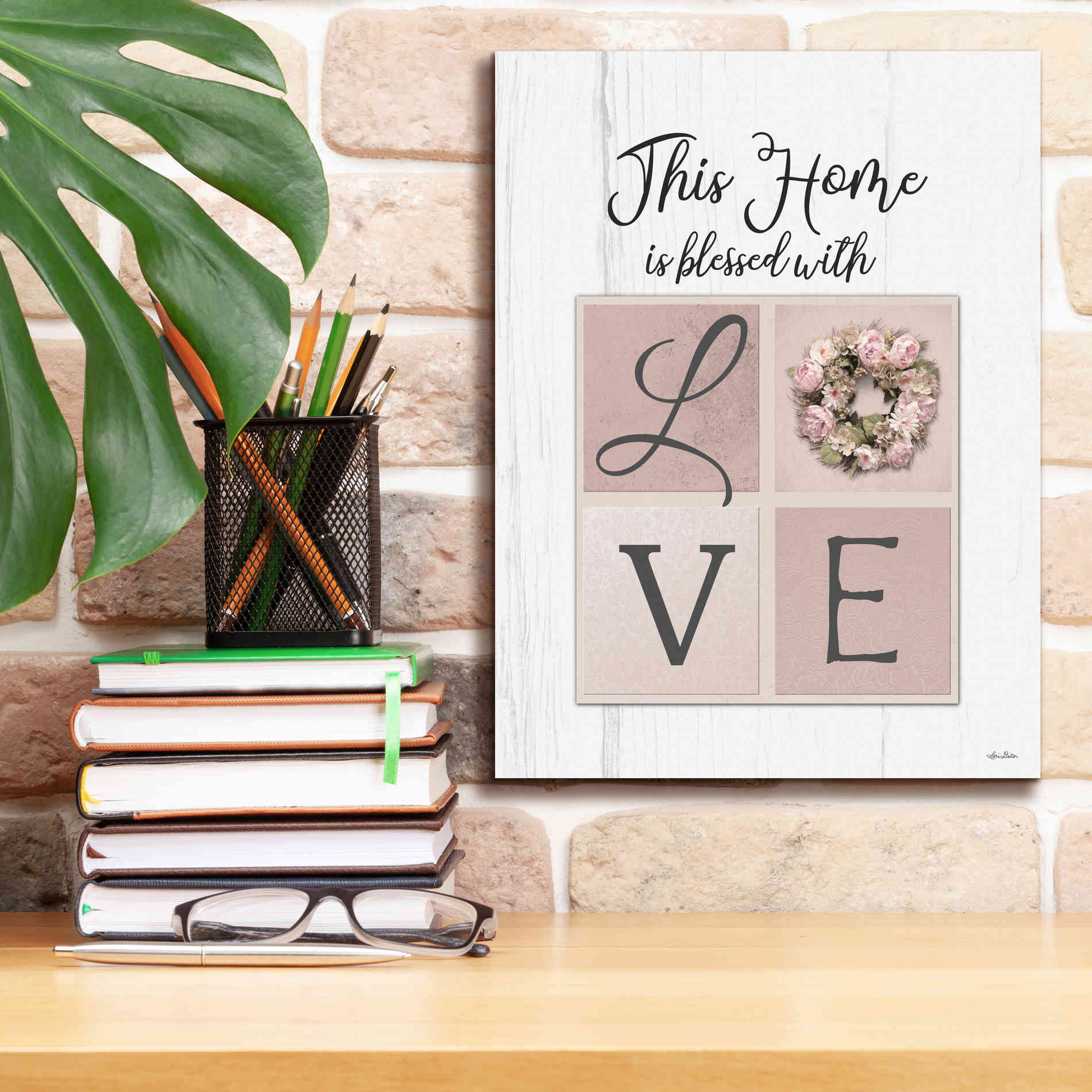 'This Home is Bless with Love' by Lori Deiter, Canvas Wall Art,12 x 16
