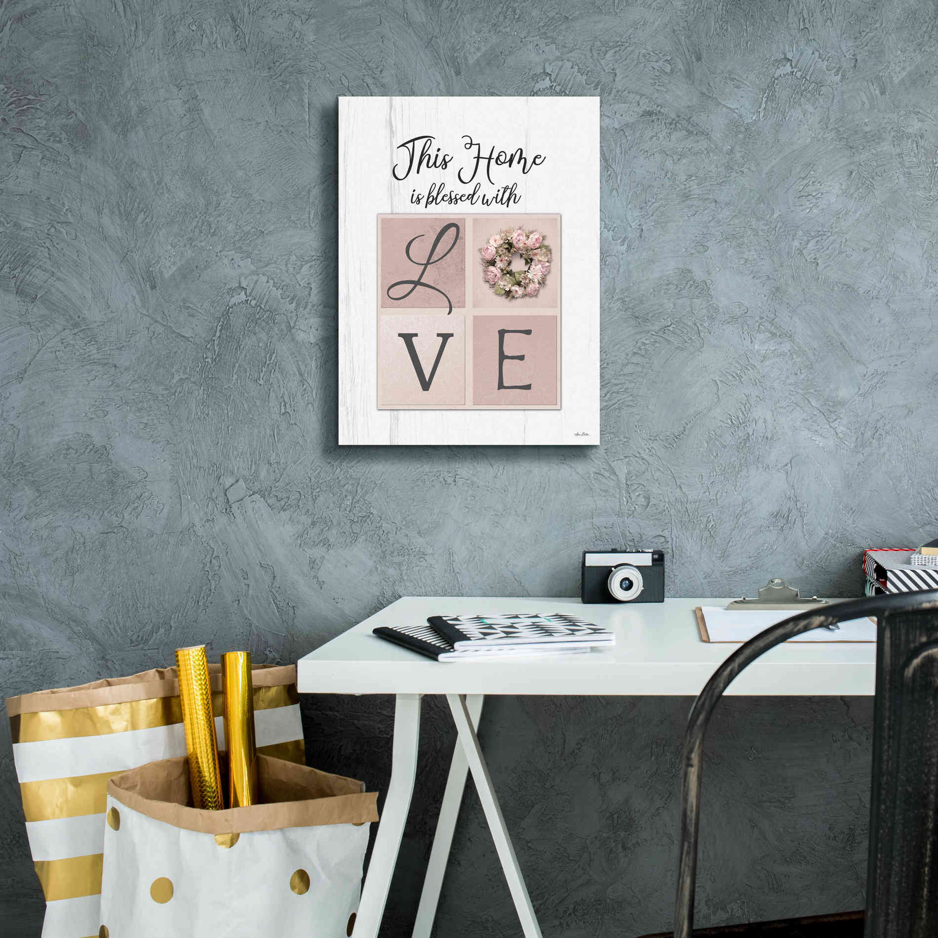 'This Home is Bless with Love' by Lori Deiter, Canvas Wall Art,12 x 16