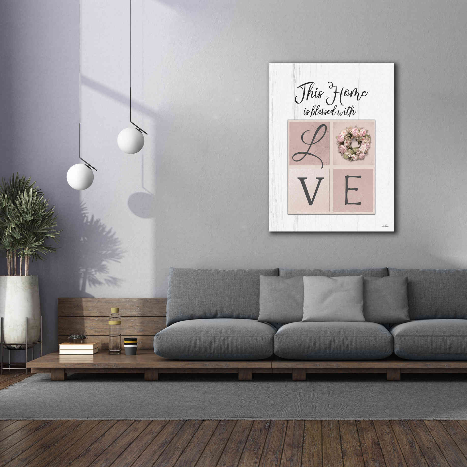 'This Home is Bless with Love' by Lori Deiter, Canvas Wall Art,40 x 54