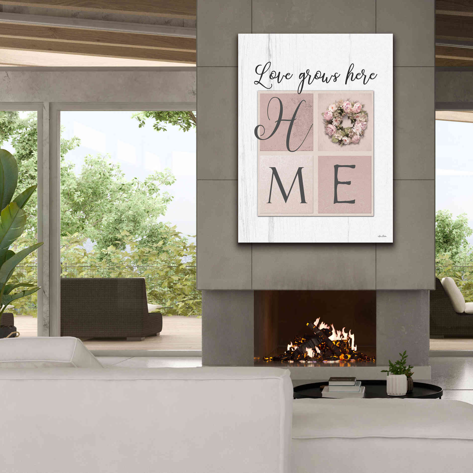 'Love Grows Here Home' by Lori Deiter, Canvas Wall Art,40 x 54