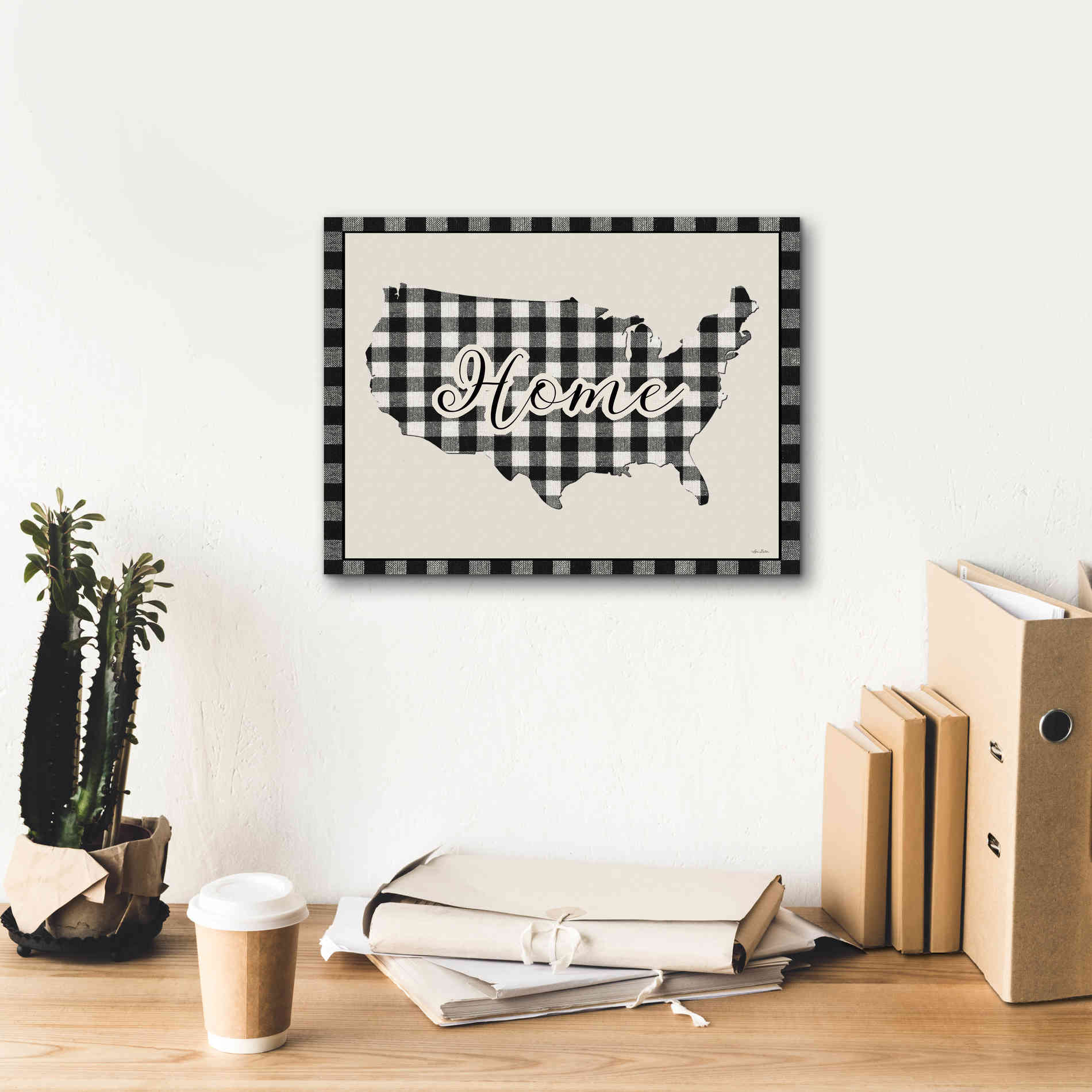 'USA Home Plaid' by Lori Deiter, Canvas Wall Art,16 x 12