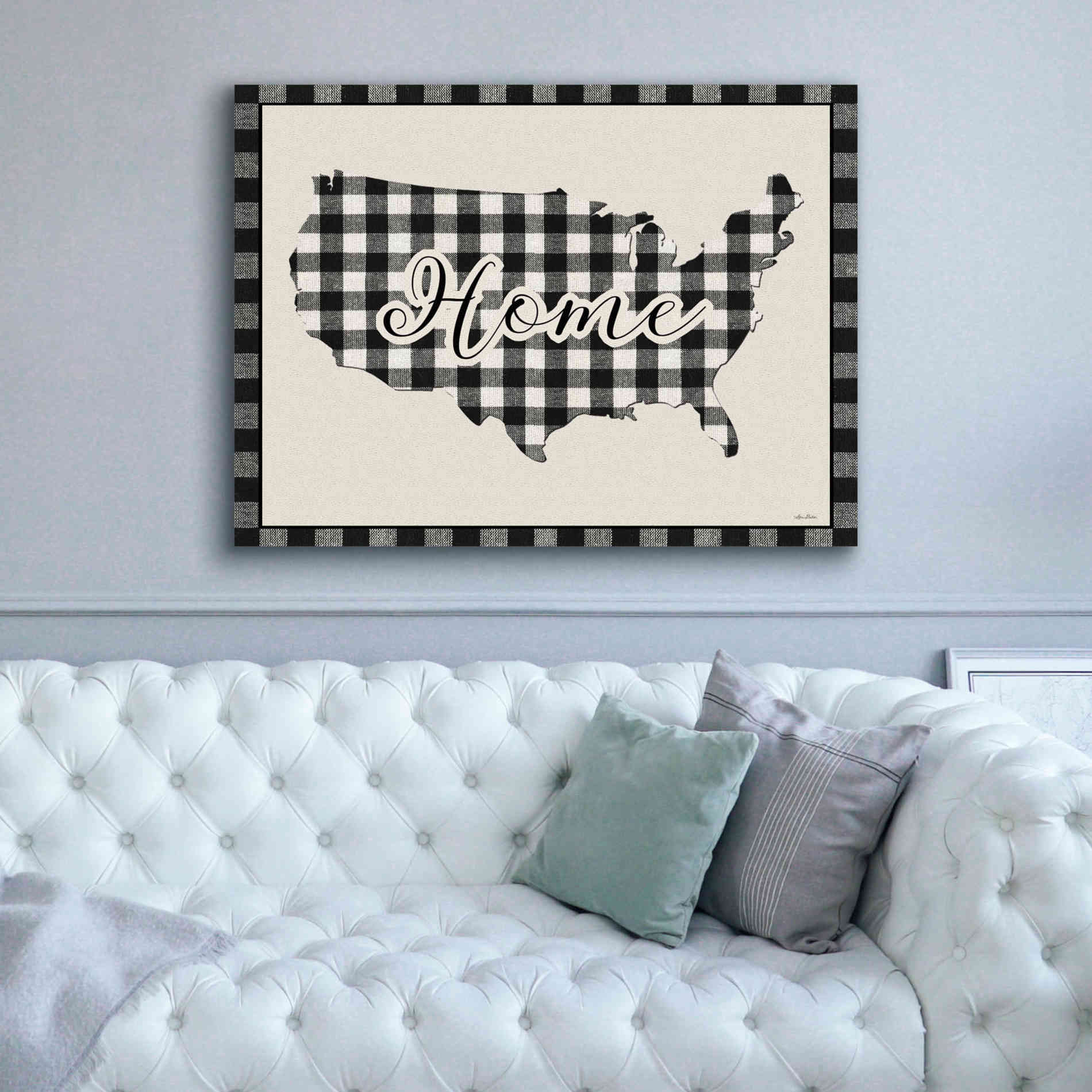 'USA Home Plaid' by Lori Deiter, Canvas Wall Art,54 x 40