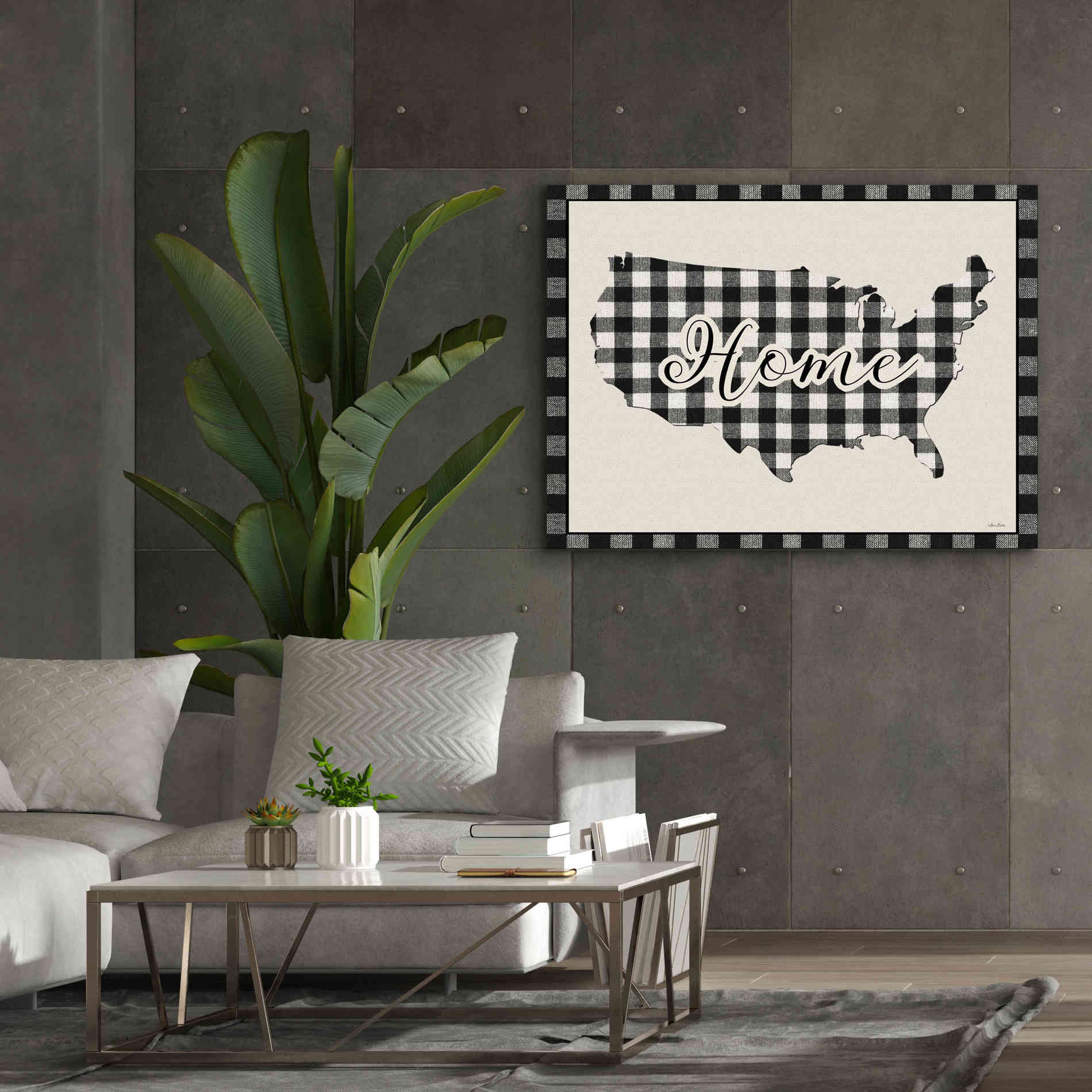 'USA Home Plaid' by Lori Deiter, Canvas Wall Art,54 x 40