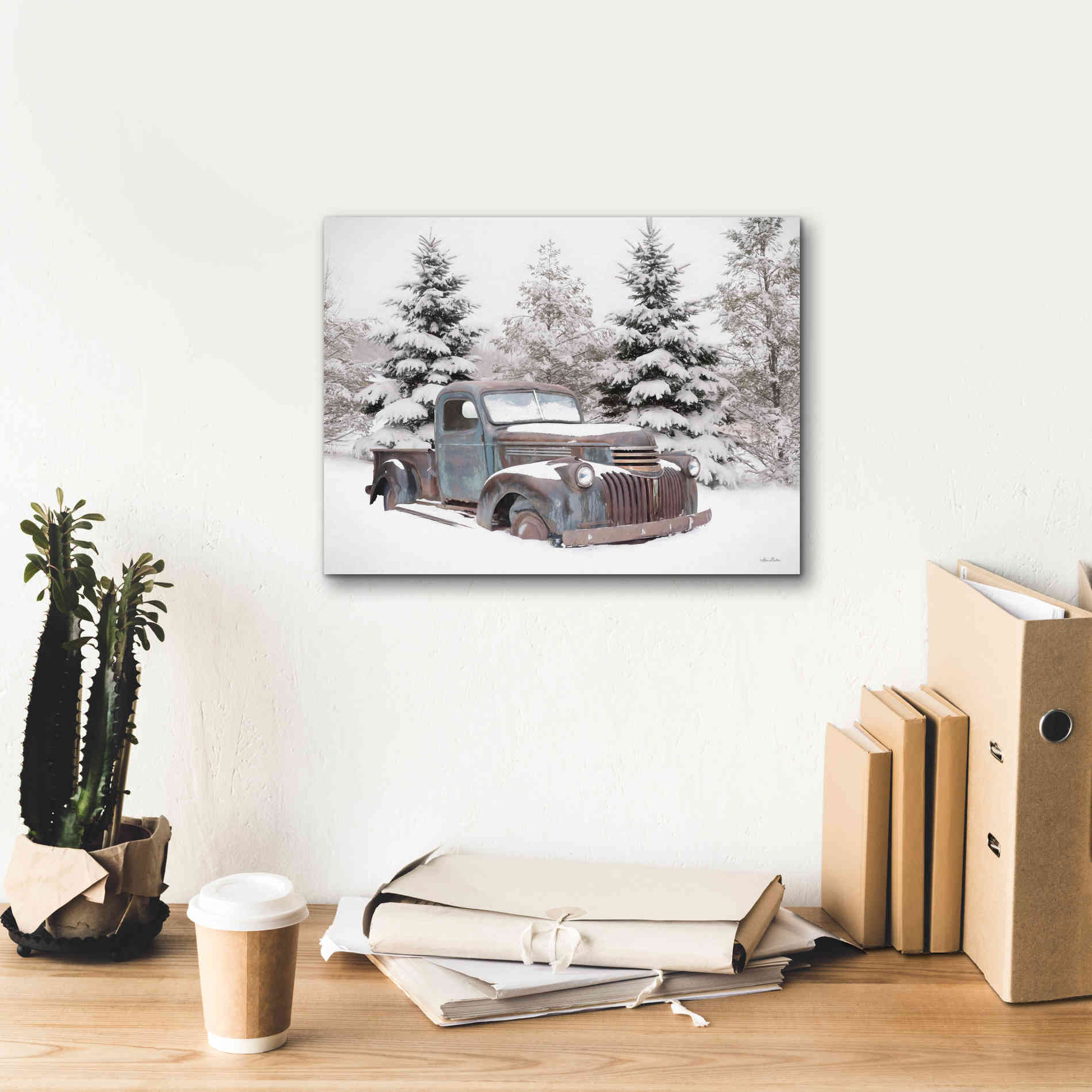 'Chevy at the Tree Farm' by Lori Deiter, Canvas Wall Art,16 x 12