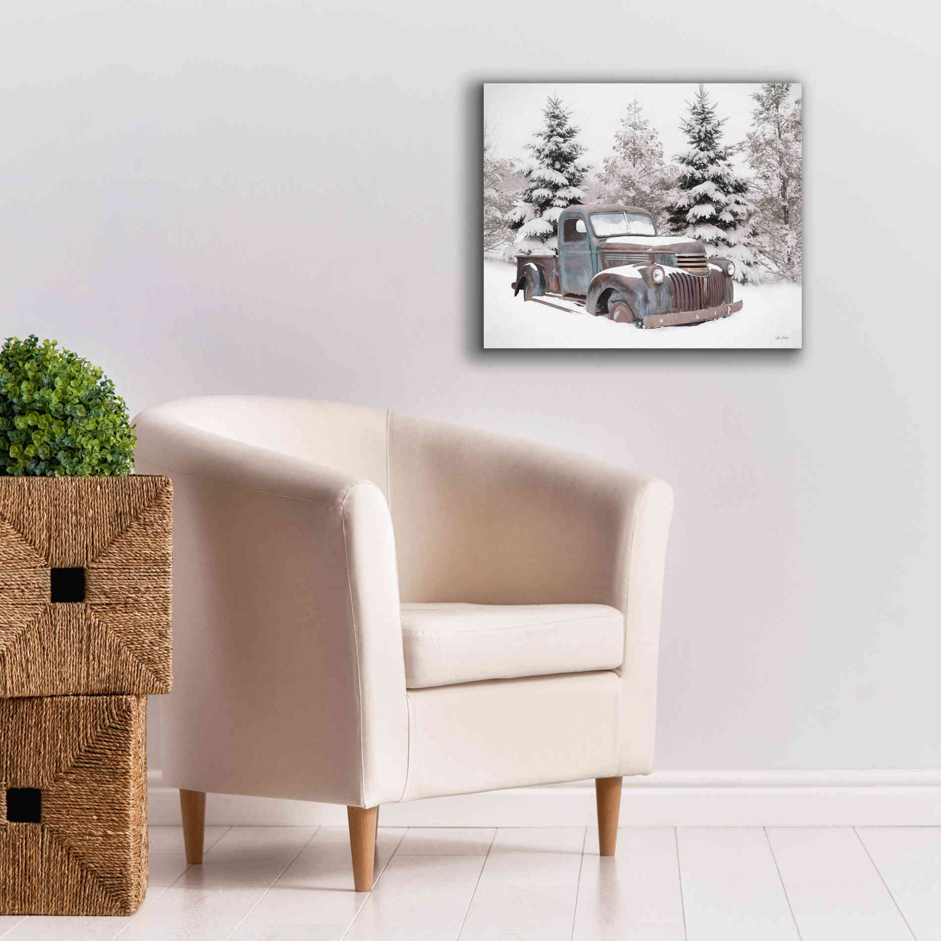 'Chevy at the Tree Farm' by Lori Deiter, Canvas Wall Art,24 x 20