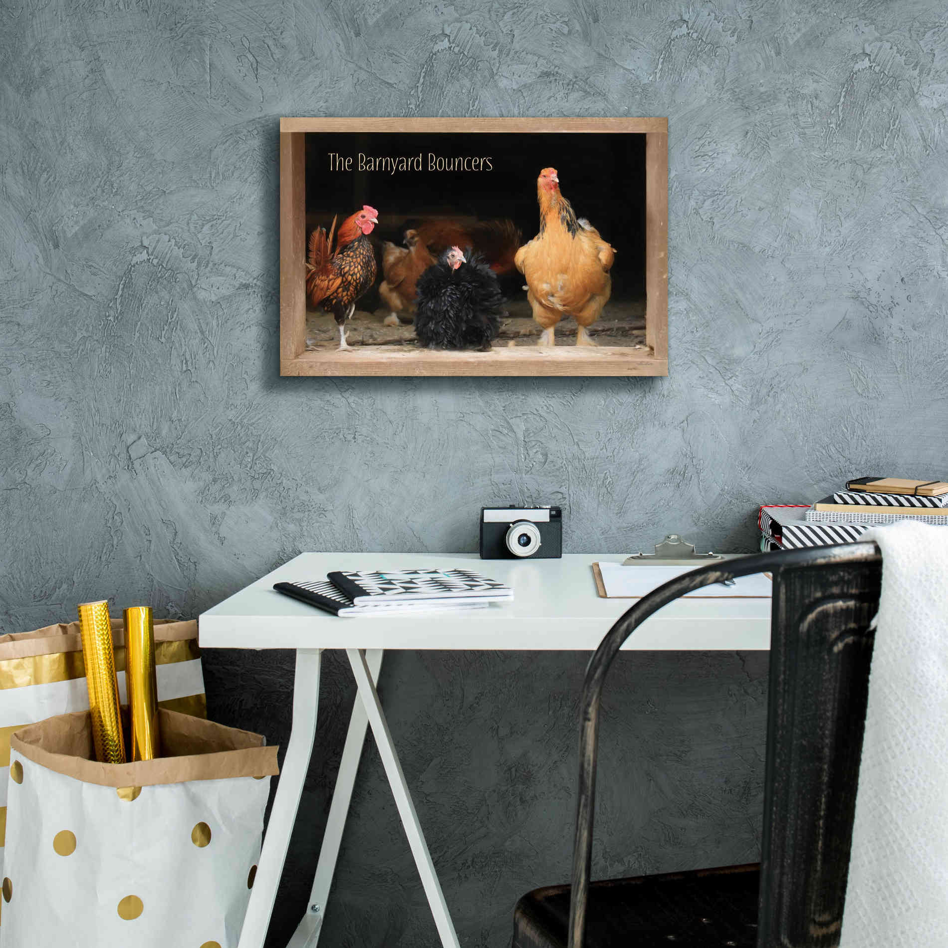 'Barnyard Bouncers' by Lori Deiter, Canvas Wall Art,18 x 12