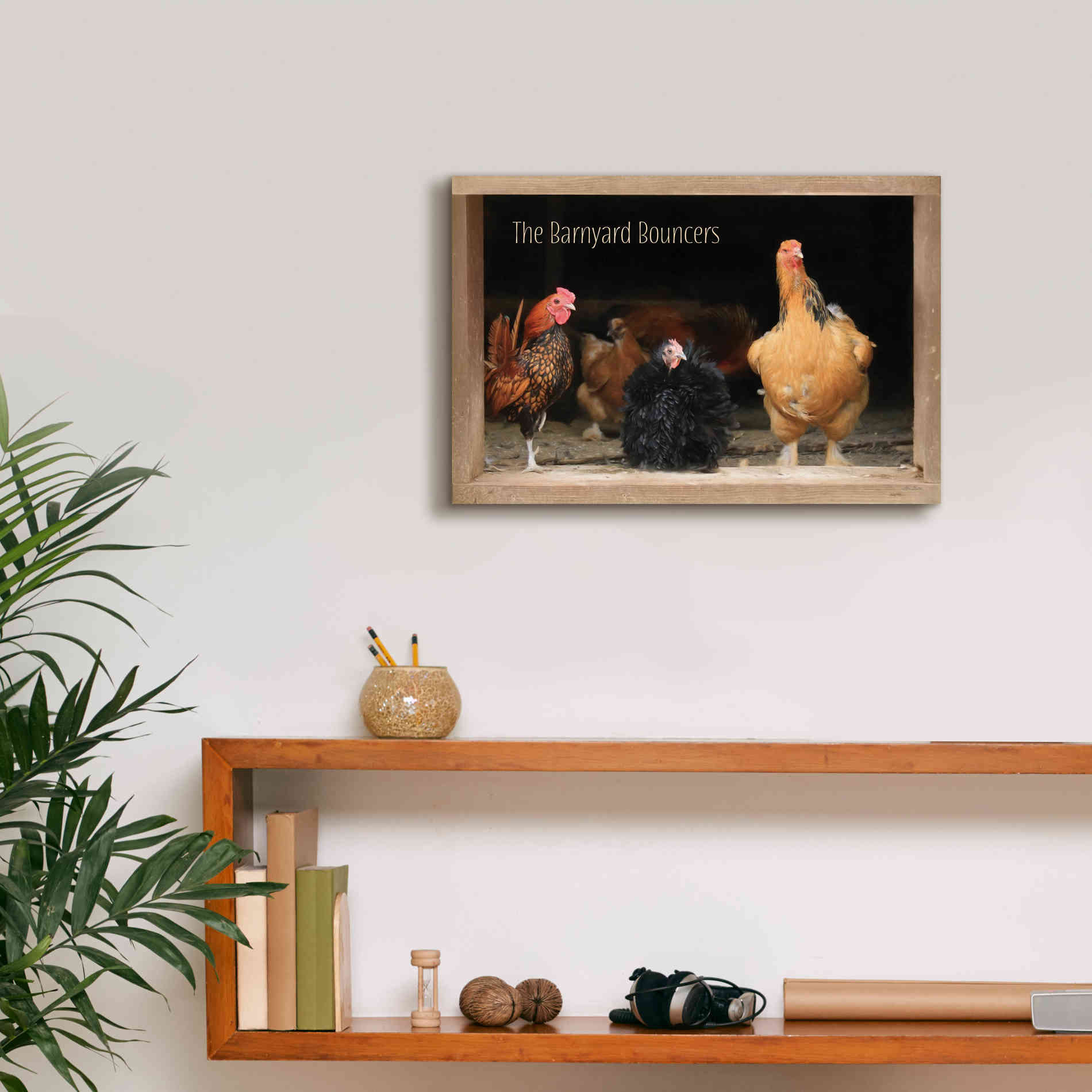 'Barnyard Bouncers' by Lori Deiter, Canvas Wall Art,18 x 12